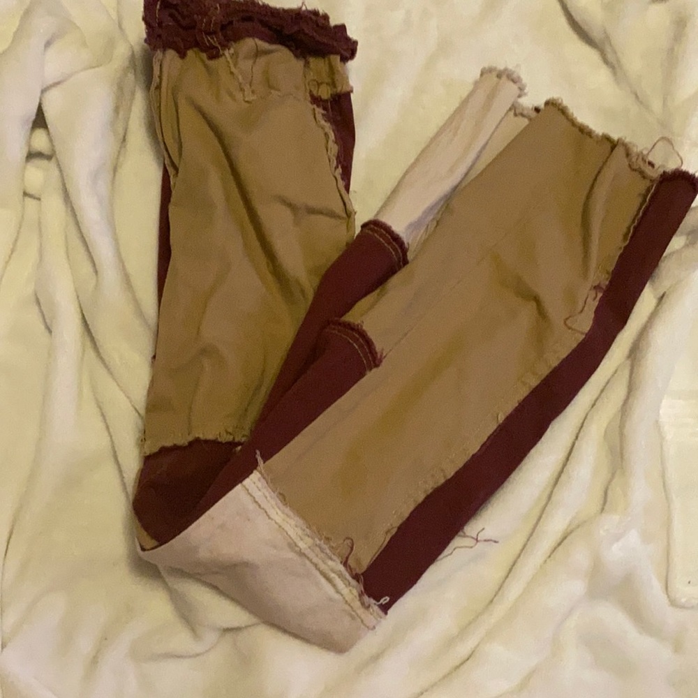 Patch work lose fitting jeans